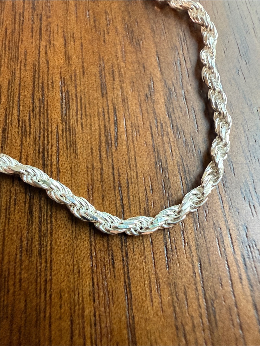 Sterling Silver Rope Chain Necklace - Picture 3 of 6